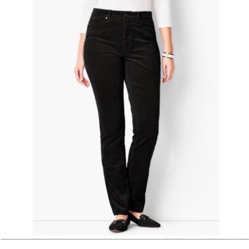TALBOTS Size 14 High Waist Straight Leg Cord in‎ Black EUC 524